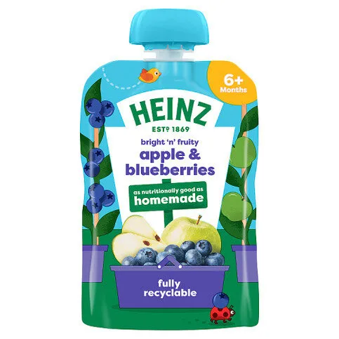 Heinz Baby Apple & Blueberry Pouch 100g