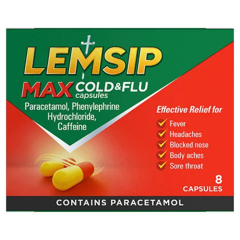 Lemsip Max Cold & Flu Capsules 8 Capsules