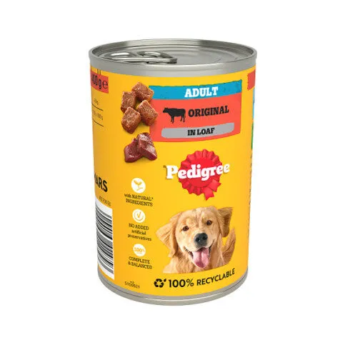 Pedigree Adult Wet Dog Food Original in Loaf 400g Can