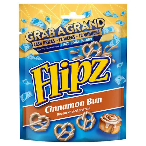 Flipz Cinnamon Bun Flavour Coated Pretzels 90g