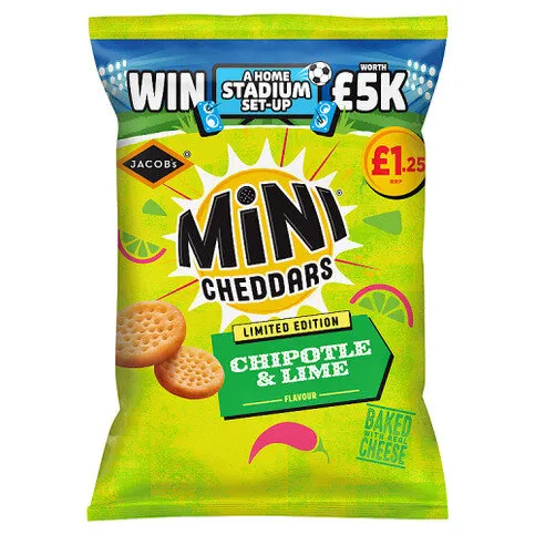Jacob's Limited Edition Chipotle & Lime Flavour Mini Cheddars 90g