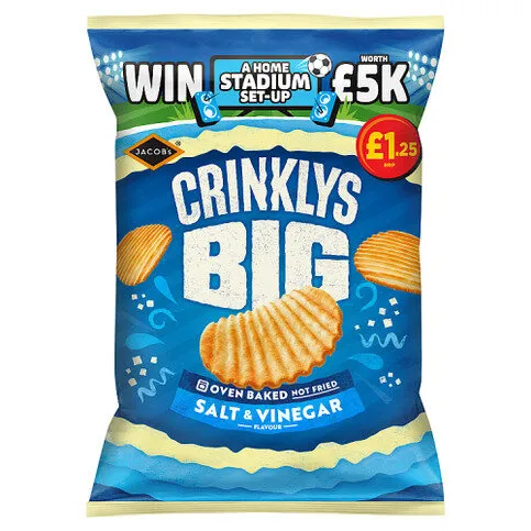 Jacob's Crinklys Big Salt & Vinegar Flavour 90g