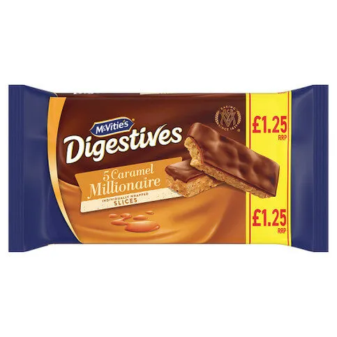 McVitie's Digestives 5 Caramel Millionaire Slices 109.9g