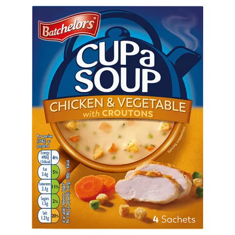 Batchelors Cup a Soup 4 Chicken & Vegetable with Croutons Sachets 110g
