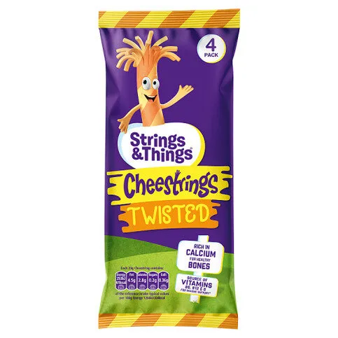 Strings & Things Twisted Cheestrings 80g (4 x 20g)