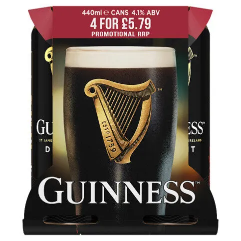 Guinness Draught in Can 4x440ml PMP £5.79