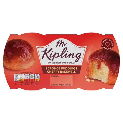 Mr Kipling Sponge Puddings Cherry Bakewell 2 x 95g