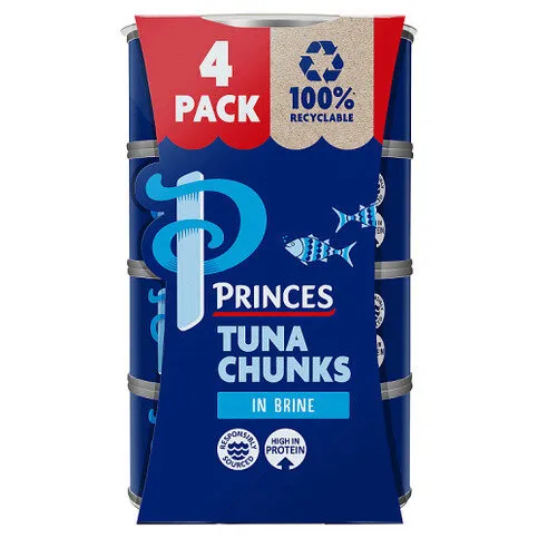 Princes Tuna Chunks in Brine 4 x 145g