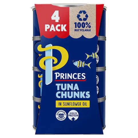 Princes Tuna Chunks in Sunflower Oil 4 x 145g