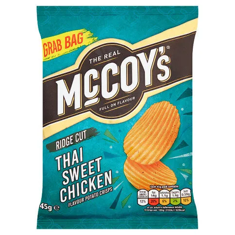 McCoy's Ridge Cut Thai Sweet Chicken Flavour Potato Crisps 45g
