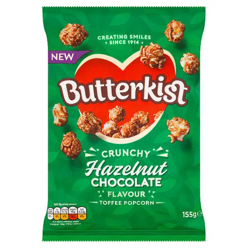 Butterkist Crunchy Hazelnut Chocolate Flavour Toffee Popcorn 155g