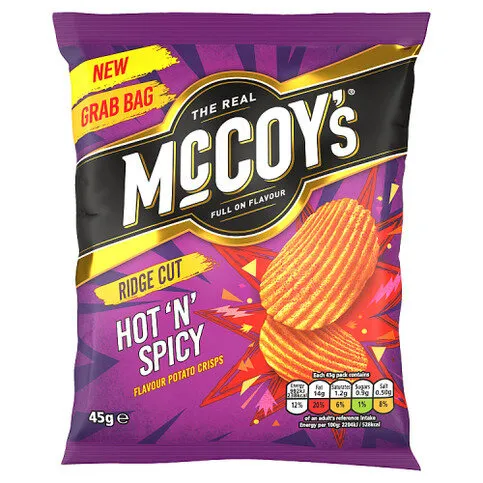 McCoy's Hot 'N' Spicy Flavour Potato Crisps 45g