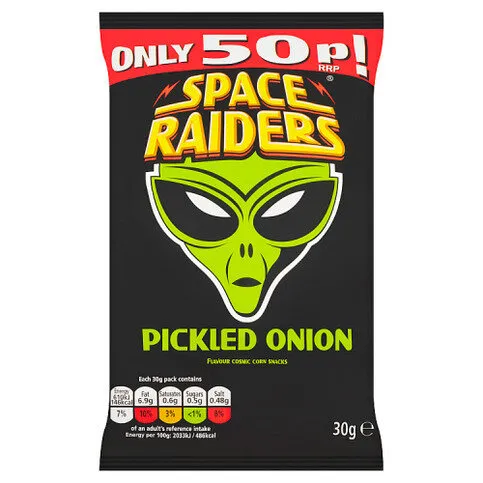 Space Raiders Pickled Onion Flavour Cosmic Corn Snacks 30g