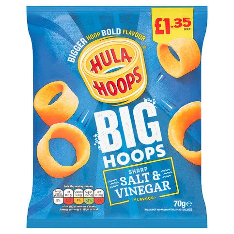 Hula Hoops Salt & Vinegar Flavour Big Hoops 70g