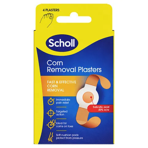 SCHOLL MEDICATED CORN REMOVAL PLASTER 4PK