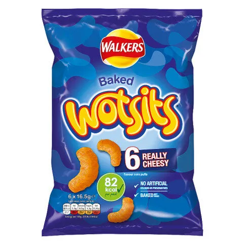 Wotsits Really Cheesy Multipack Cheese Snacks Crisps 6 x 16.5g