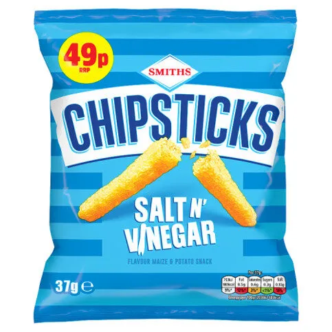 Smiths Chipsticks Salt & Vinegar Crisps PMP 37g