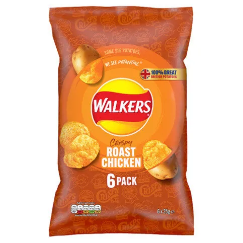 Walkers Roast Chicken Multipack Crisps 6x25g