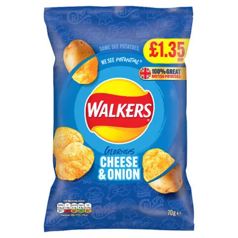 Walkers Cheese & Onion Sharing Crisps 70g