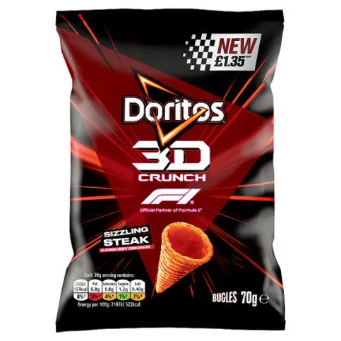 Doritos 3D Crunch Sizzling Steak Crisps 70g