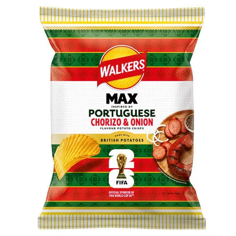 Walkers MAX Portuguese Chorizo & Onion Sharing Crisps 140g