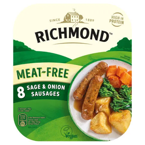 Richmond Meat-Free 8 Sage & Onion Sausages 304g