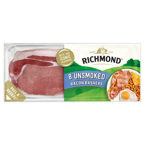 Richmond 8 Unsmoked Bacon Rashers 280g