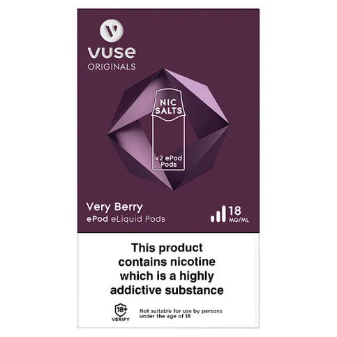 Vuse Originals ePod eLiquid Pods Very Berry 18mg/ml