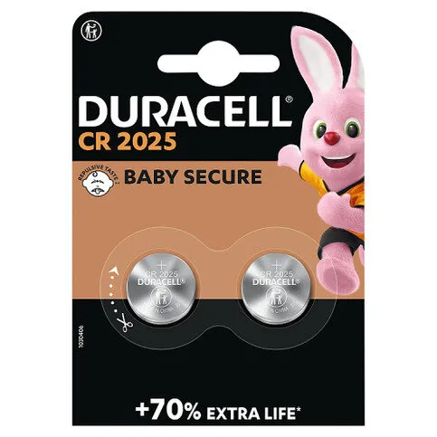 Duracell Specialty 2025 Lithium Coin Battery 3V, pack of 2 (DL2025/CR2025)