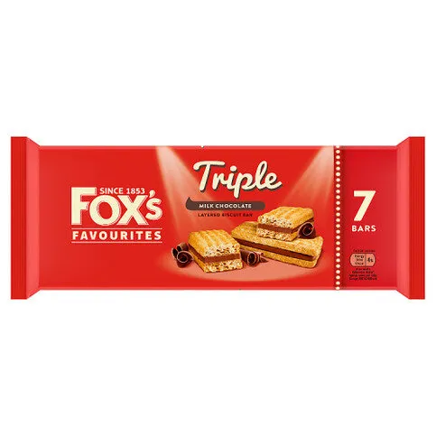 Fox's Favourites Triple Milk Chocolate Layered Biscuit Bar 7 x 19g (133g)