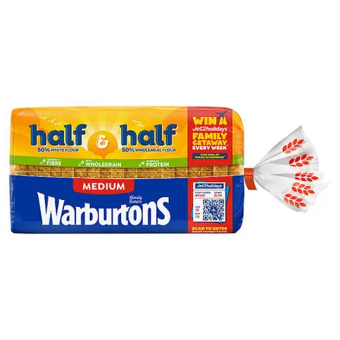 Warburtons Half & Half Medium 800g