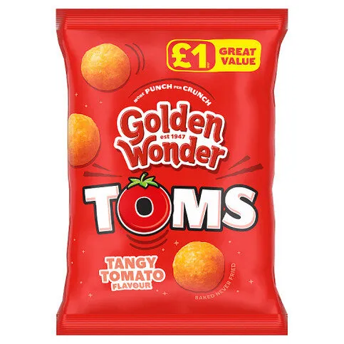 Golden Wonder Toms Tangy Tomato Flavour 63g