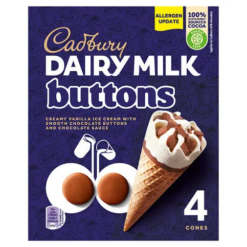 Cadbury Dairy Milk Buttons 4 x 100ml