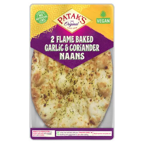 Patak's The Original 2 Flame Baked Garlic & Coriander Naans