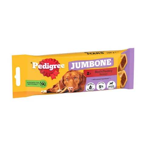 Pedigree Jumbone Medium Dog Treats Beef and Poultry 2 Chews