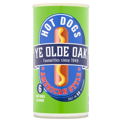 Ye Olde Oak 6 American Style Hot Dogs in Brine 560g