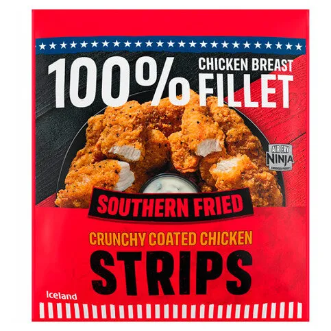 Iceland Southern Fried Crunchy Coated Chicken Strips 500g