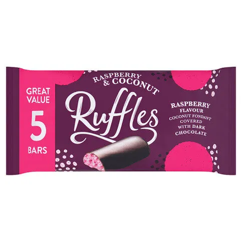 Ruffles Raspberry & Coconut Flavour Bars 5 x 26g