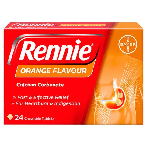 Rennie Orange Flavour 24 Chewable Tablets