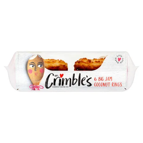 Mrs Crimble's 6 Big Jam Coconut Rings 240g