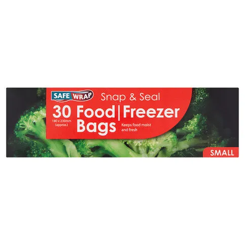 Safe Wrap Snap & Seal 30 Food / Freezer Bags Small