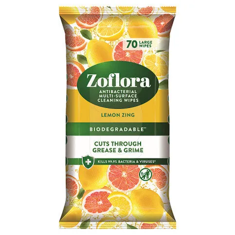 ZOFLORA WIPES LEMON ZING 70S