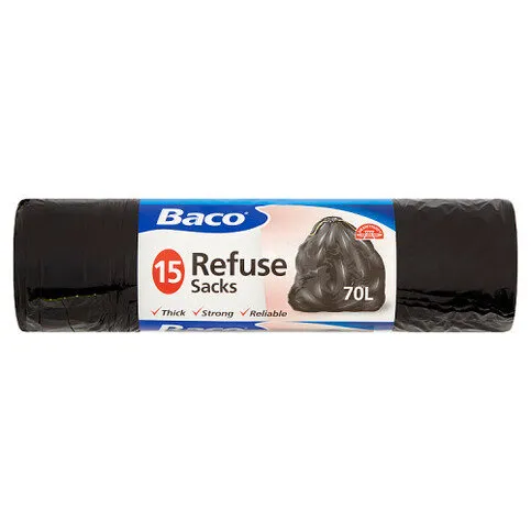 Baco 15 Drawtight Refuse Sacks 70L - Drawstring Closure