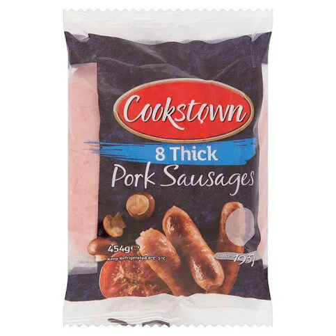 Cookstown 8 Thick Pork Sausages 454g