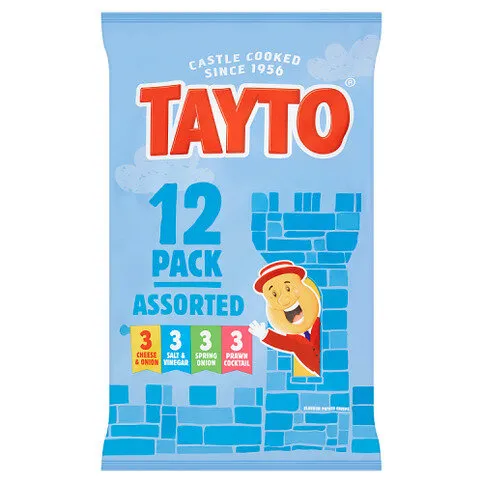 Tayto Assorted Flavour Potato Crisps 12 x 25g