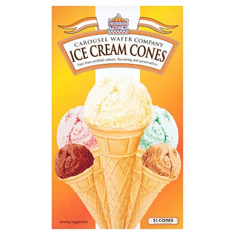 Carousel 21 Ice Cream Cones with Sweetener