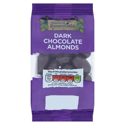 Snacking Essentials Dark Chocolate Almonds 100g