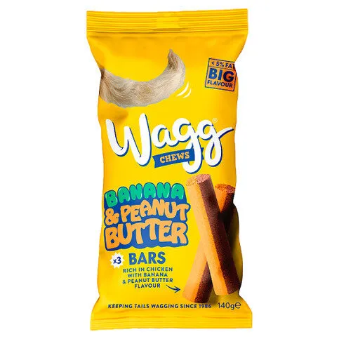 Wagg Chews Banana & Peanut Butter Bars 140g