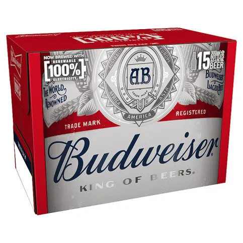 Budweiser Beer Bottles 15 x 300ml