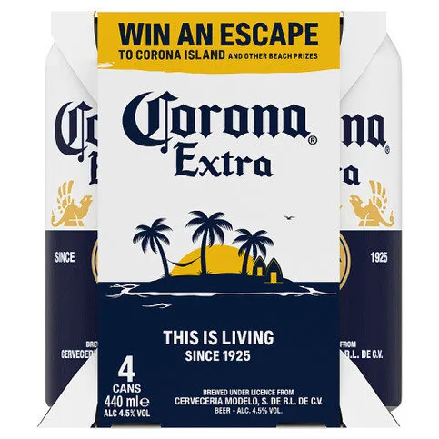 Corona Extra Premium Lager Beer Cans 4x440ml